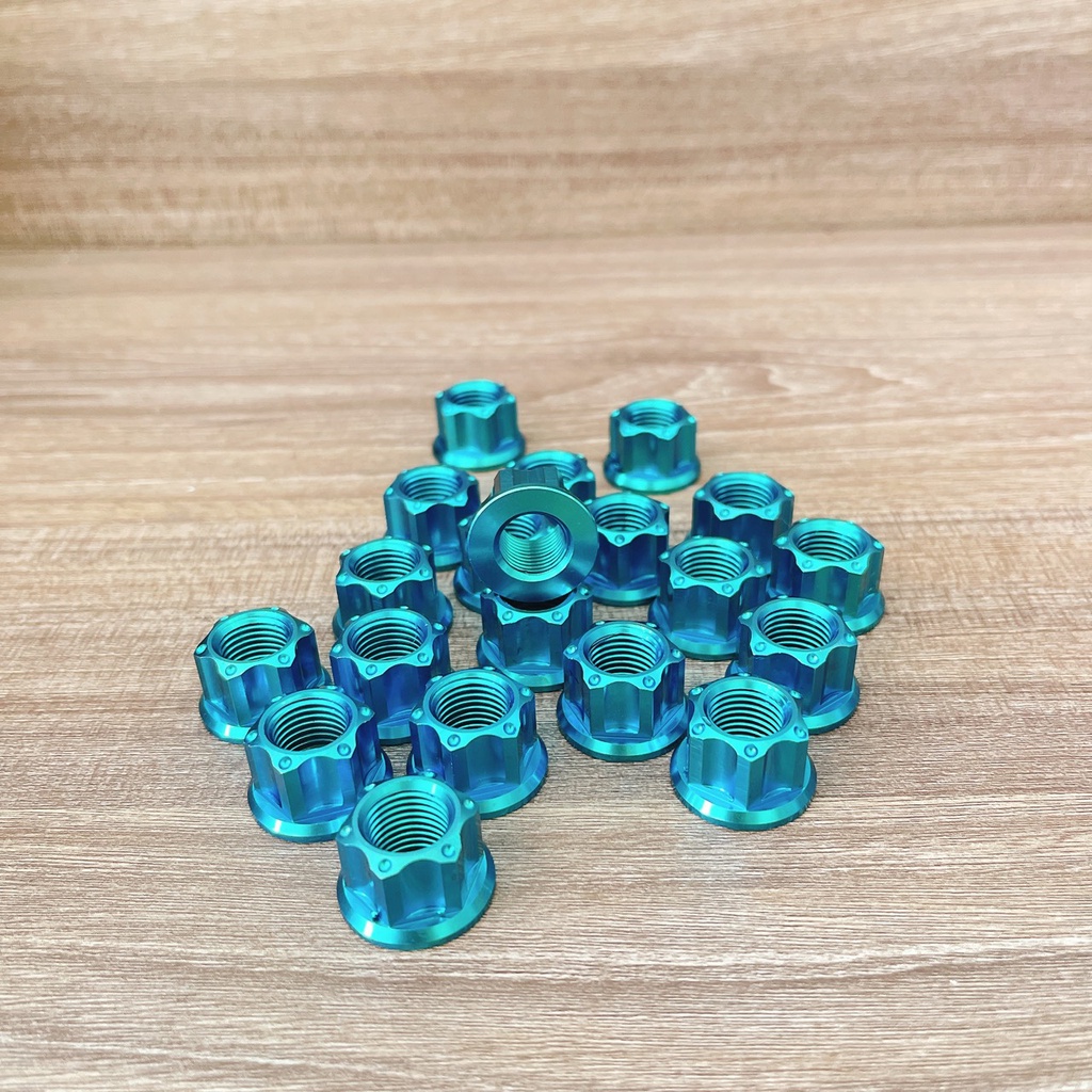 Tán tròn Titan Gr5 6li 8ly 10 li 12 ly 14li lắp phuộc, đĩa tải xích, tăng sên  MÀU LỤC BẢO