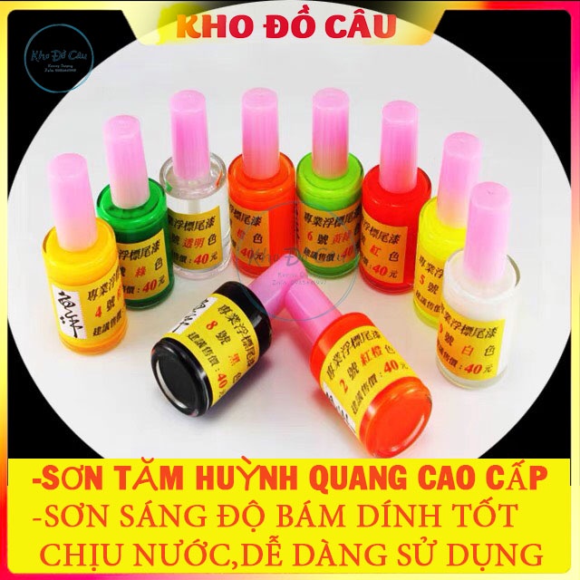 Sơn tăm phao câu cá cao cấp ,phản quang sáng bóng, làm phao thủ công