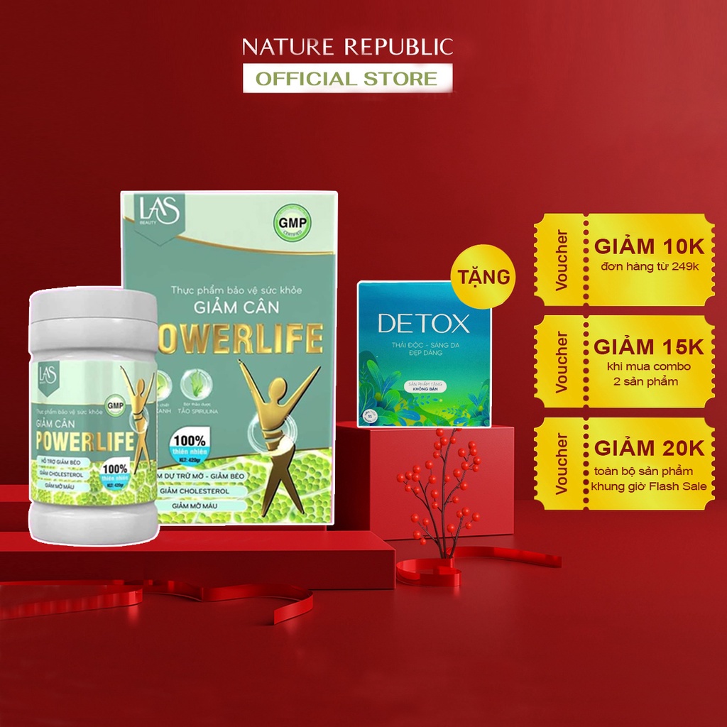 Sữa Tảo Giảm Cân POWERLIFE hộp nhỏ 260g Trà Sữa Giảm Cân Powerlife
