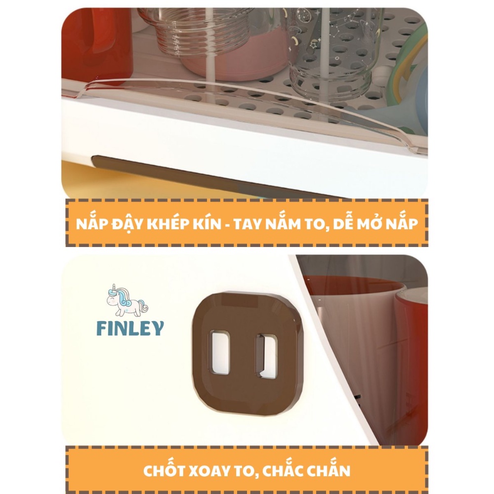 Giá Khay Úp Đựng Bình Sữa Finley Smart FL-0030 Có Nắp Đậy Cho Bé