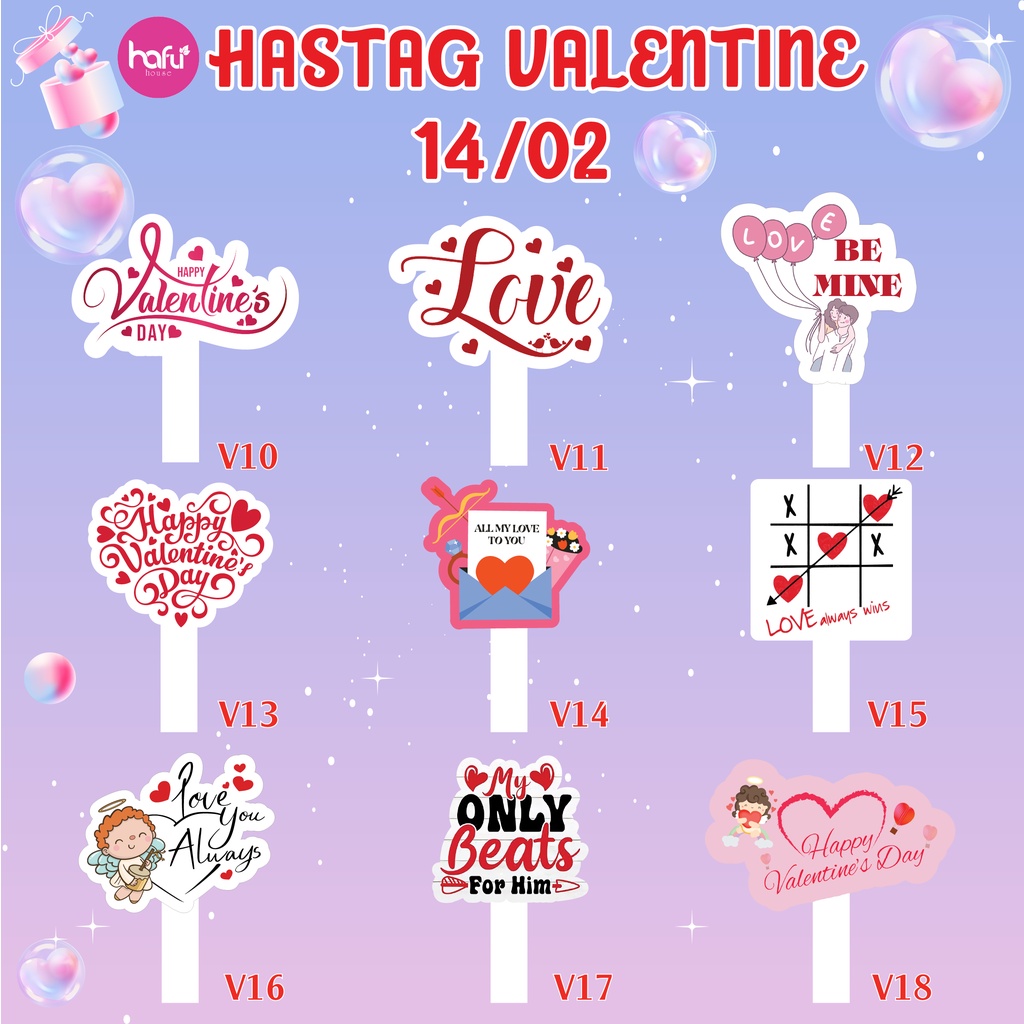 Bảng chụp hình cầm tay -  chụp hình Valentine 14/02 MẪU SẴN - HAFU HOUSE