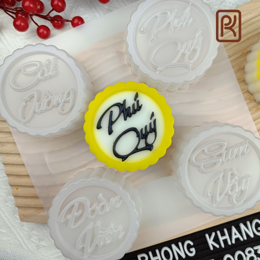 Khuôn nhựa PP Phong Khang làm rau câu chữ đoàn viên, cát tường, sum vầy, phú quý