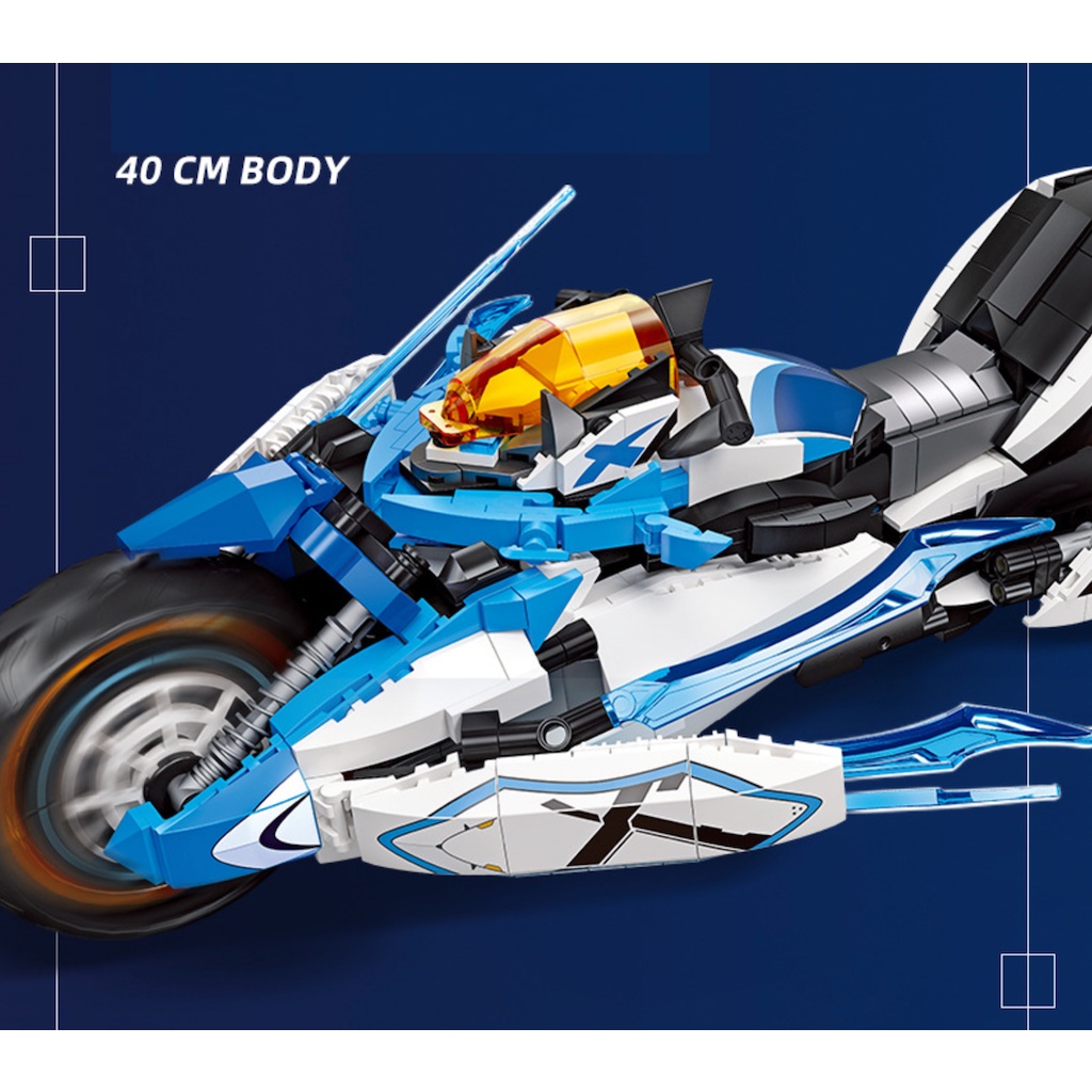 Bộ 1230 Mô Hình Xe Mô Tô MOC Technic Hoạt Hình Vui Nhộn Cho Bé DIY