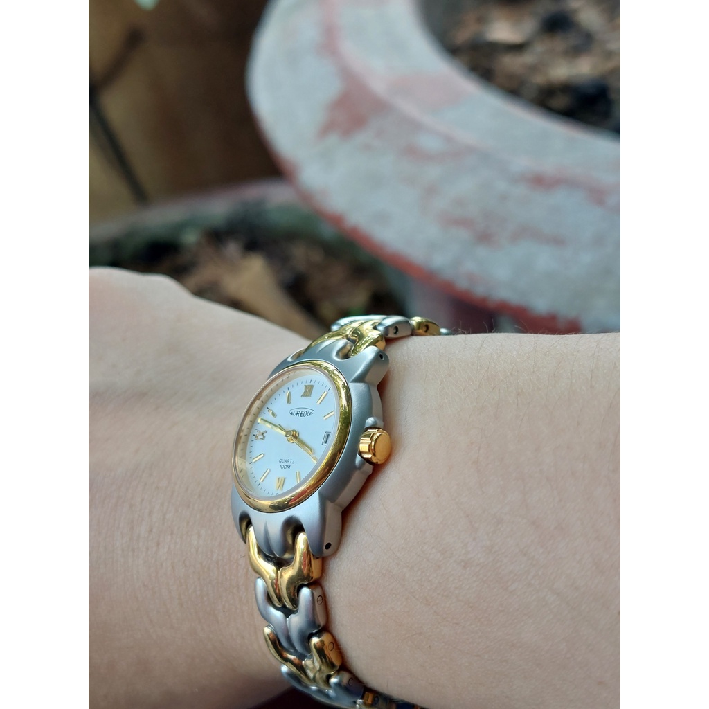 Đồng hồ Thuỵ Sĩ nữ Aureole chạy pin hàng Si