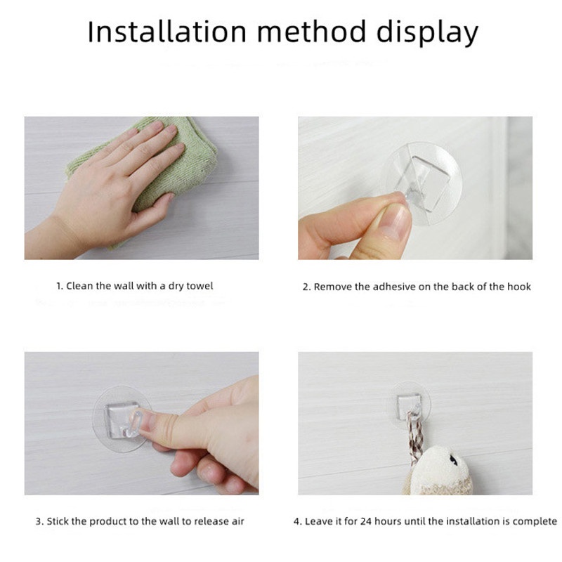 Set 5 / 10 / 20 Móc Treo Đồ Tự Dính Không Để Lại Dấu Vết Đa Năng Tiện Dụng