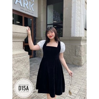 BIGSIZE Đầm nhung tay phối D15A