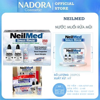 Bộ muối rửa xoang mũi NeilMed Sinus Rinse (2 bình nhựa + 250 gói muối + chai xịt)
