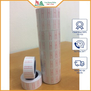10 Cuộn Giấy dán giá tiền Giấy bấm giá trắng