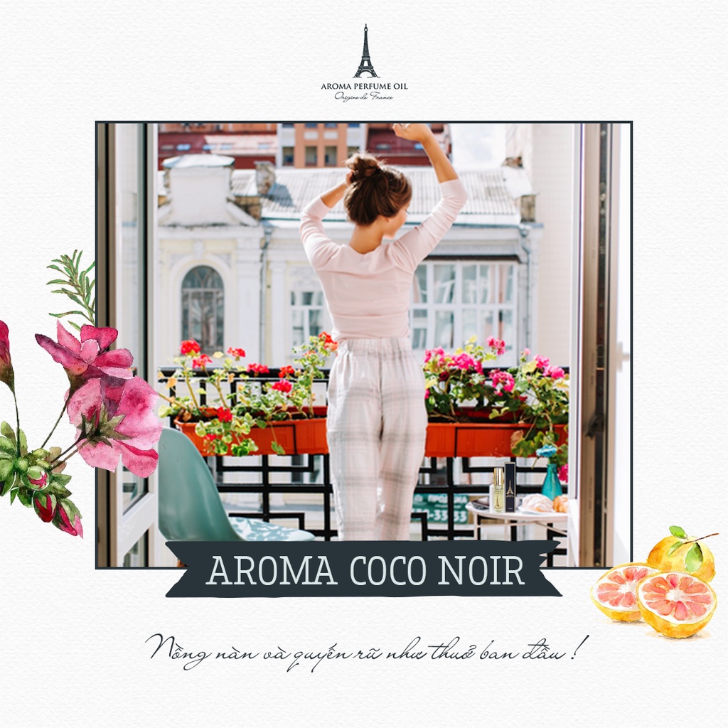 Nước Hoa Pháp Aroma Coco Noir Nữ Tính, Tươi Mát, Gợi Cảm - 12ml