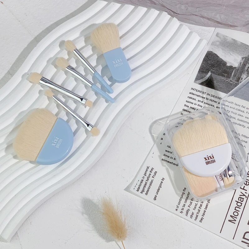 Set 6 Cọ Trang Điểm Mini Kèm Hộp Đựng Tiện Lợi Cho Nữ XIXI