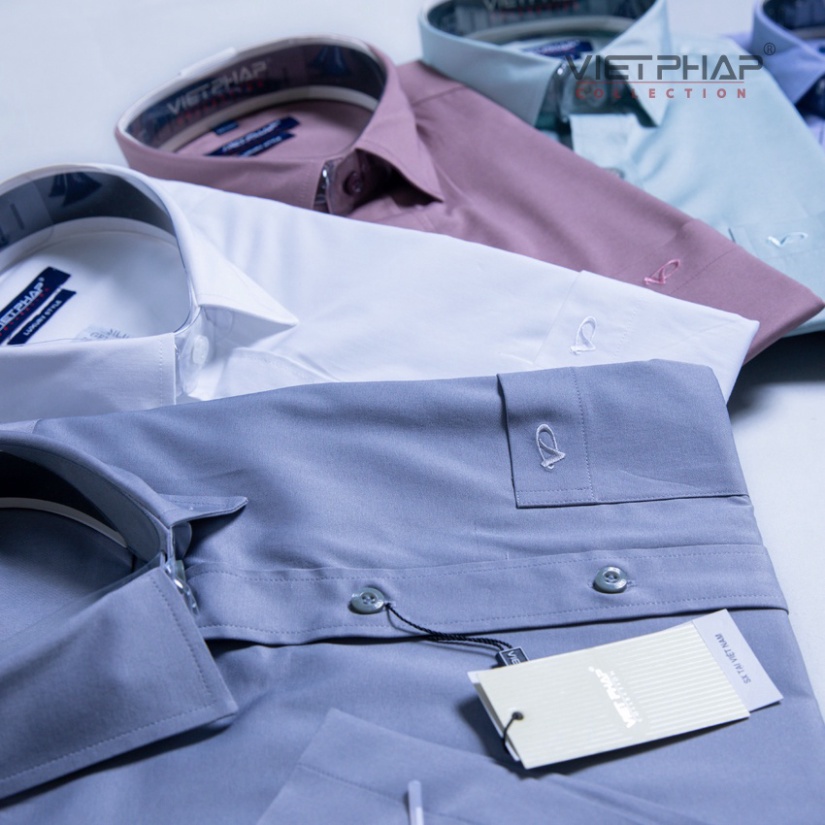 Áo sơ mi Bamboo ngắn tay nam VIỆT PHÁP / Form Luxury / Chất liệu Sợi Tre Cao Cấp thấm hút mồ hôi tốt 2204