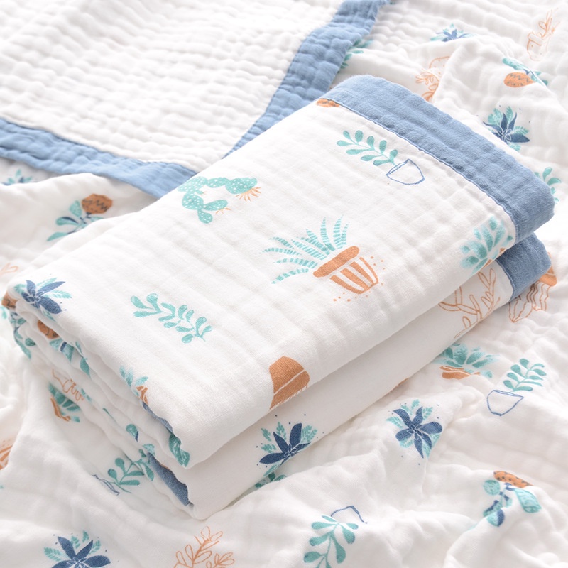 Khăn Tắm Cotton Sáu Lớp Giữ Ấm Thấm Hút Tốt Cho Bé Sơ Sinh