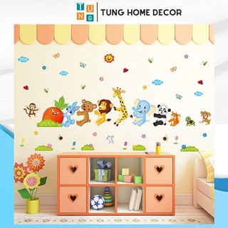 Decal dán tường cho bé học tung decor xl8221 nhổ cà rốt 1
