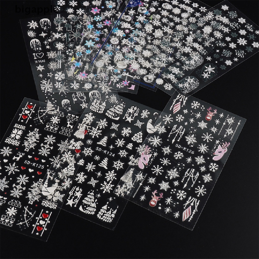 Miếng Dán Họa Tiết Bông Tuyết 5D Dùng Để Trang Trí Móng Nghệ Thuật