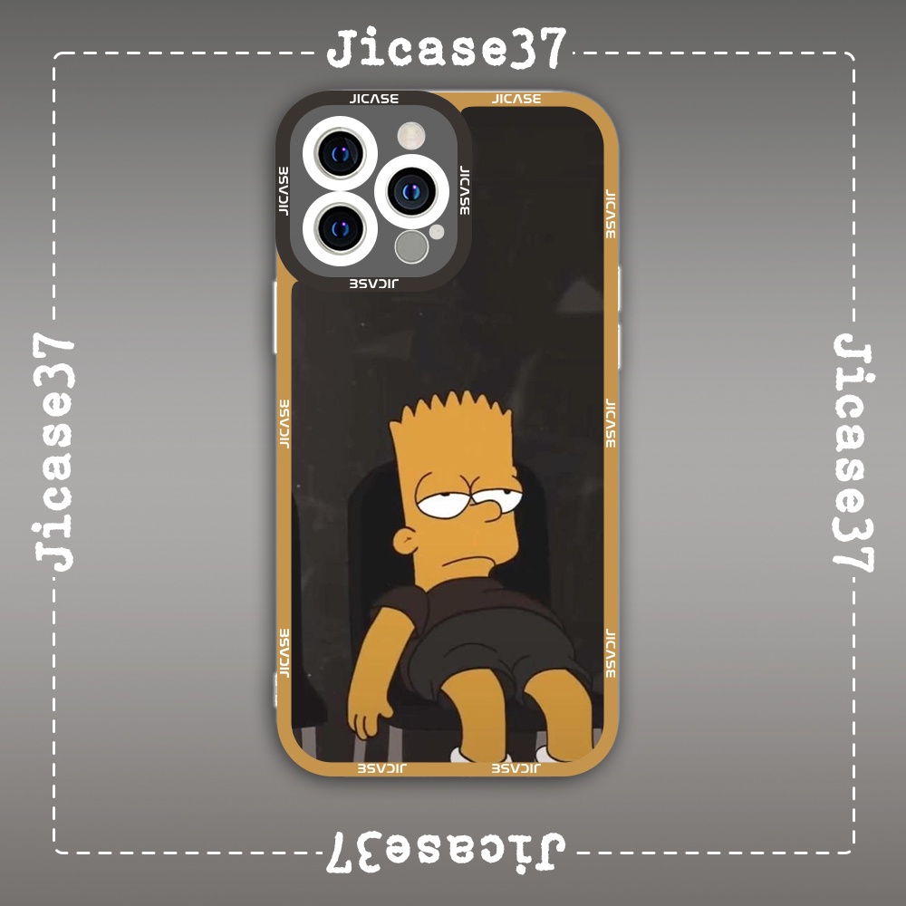 Ốp lưng iphone cạnh vuông Jicase Bart Simpson Hoạt Hình Gia Đình Simpson 8plus/x/xs/11/12/pro/max/plus/promax