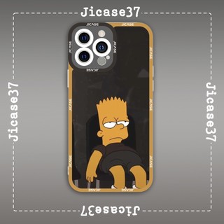 Ốp lưng iphone và samsung xiaomi oppo cạnh vuông Jicase Bart Simpson Hoạt Hình Gia Đình Simpson