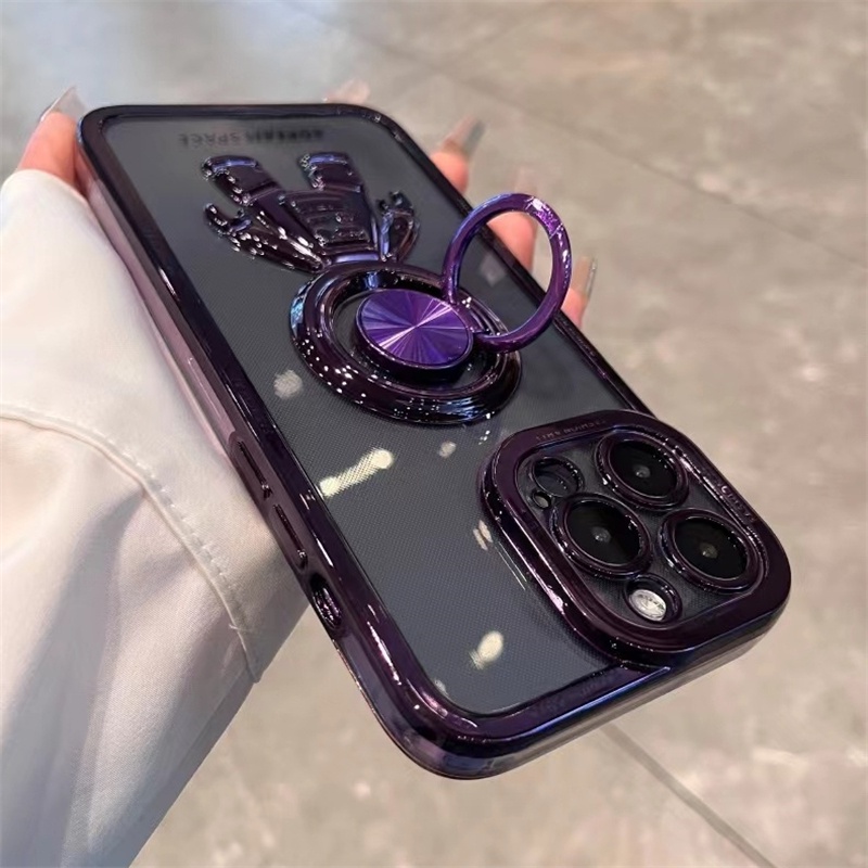 Ốp Điện Thoại Họa Tiết Phi Hành Gia Hoạt Hình Gắn Giá Đỡ Cho iPhone 14 13 12 11 Pro Max