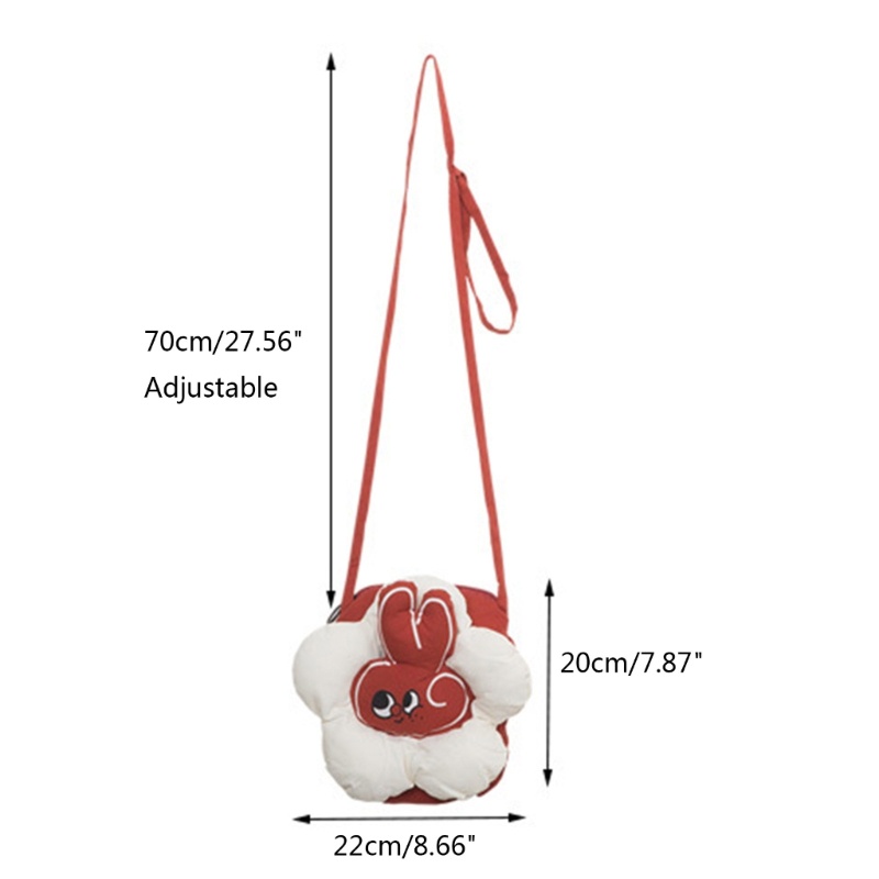 Túi Đeo Chéo Vai Hình Thỏ Và Hoa Dành Cho Nữ