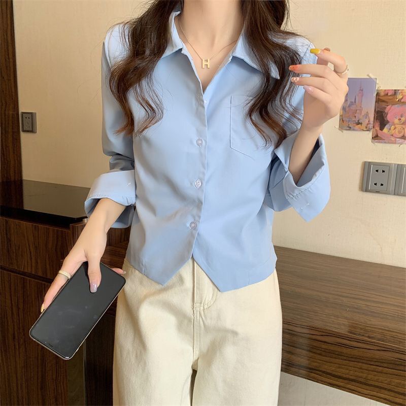 Áo Sơ Mi Dáng Rộng Thời Trang Xuân Thu Phong Cách Retro Dành Cho Nữ