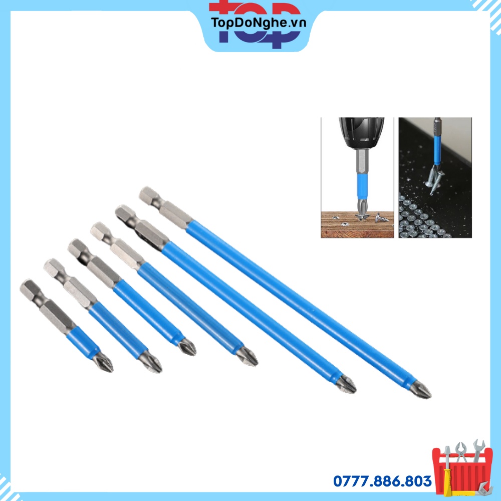 Đầu tua vít dài nam châm đa năng để gắn linh kiện điện tử dài 25mm-150mm