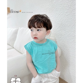 Áo ba lỗ beemo may chỉ nổi in chữ trước ngực chất liệu cotton xược mặc đi - ảnh sản phẩm 2