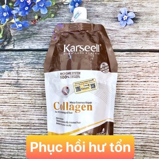 Kem Hấp Tóc - Ủ Tóc - Xả Phục Hồi Collagen Karseell Maca Dạng Túi 500ML