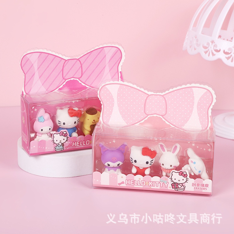 Set gôm/tẩy 4 nhân vật Sanrio dễ thương lắp ráp sáng tạo CuteMe