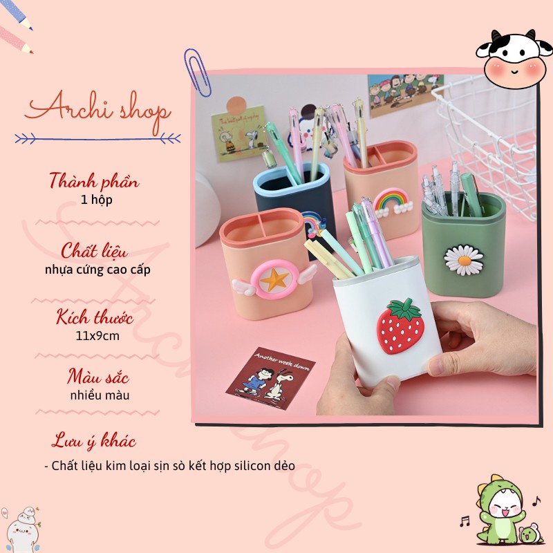 Hộp Đựng Bút Để Bàn Đa Năng Có Thể Gấp Gọn In Họa Tiết Hoạt Hình Xinh Xắn Ốp