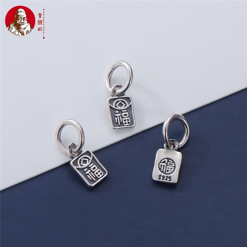 Mặt Dây Chuyền Bạc S925 Hình Vuông Nhỏ Phong Cách Thái Lan Độc Đáo