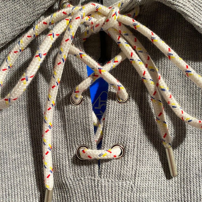 COZOK Áo polo Tay Ngắn Dáng Rộng Cột Dây Thời Trang Trẻ Trung