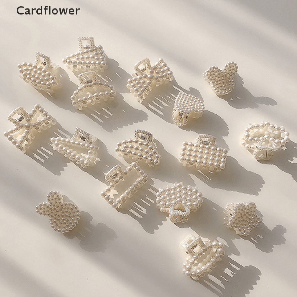 < Cardflower > Kẹp Tóc Móng Vuốt Đính Ngọc Trai Giả Hình Nơ Trái Tim Hoạt Hình Dễ Thương Ngọt Ngào Thanh Lịch Cho Nữ