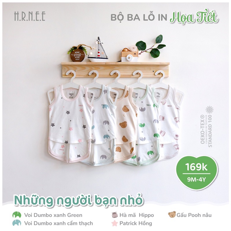 [ Hrnee ] Bộ ba lỗ chất modal bé từ 6-17kg