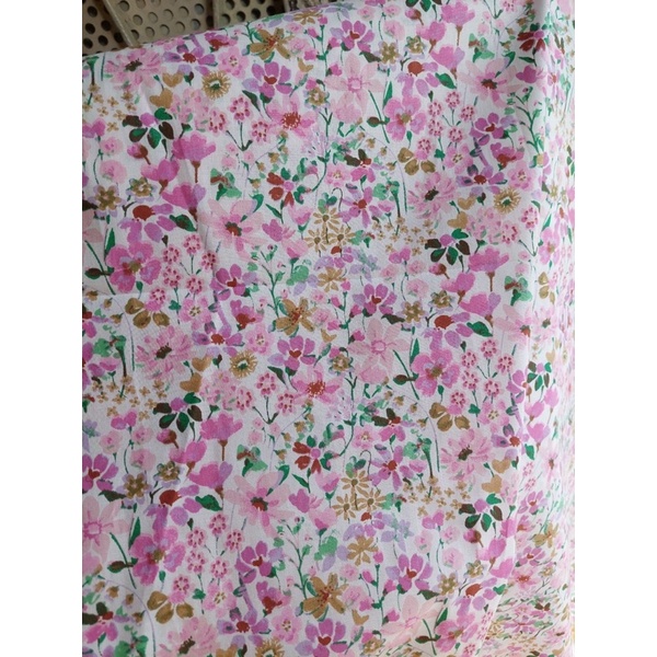Vải Thô Cotton hoa xinh