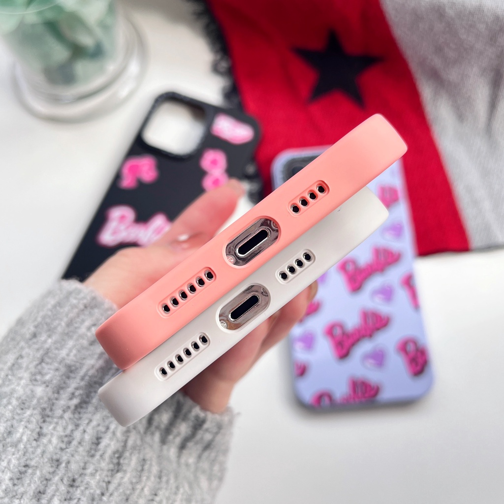 Ốp Điện Thoại Silicone Mềm In Hình Logo Barbie CASETIFY Cho iPhone 14 14Pro 11 12 13 X XS XR Pro Max