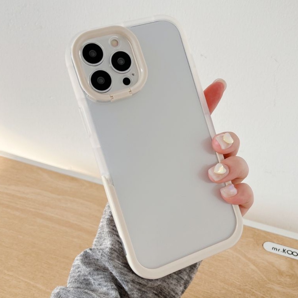 Ốp Điện Thoại TPU Mềm Màu Trơn Tích Hợp Giá Đỡ Kiểu Dáng Sang Trọng Dành Cho IPhone 13 12 11 Pro Max