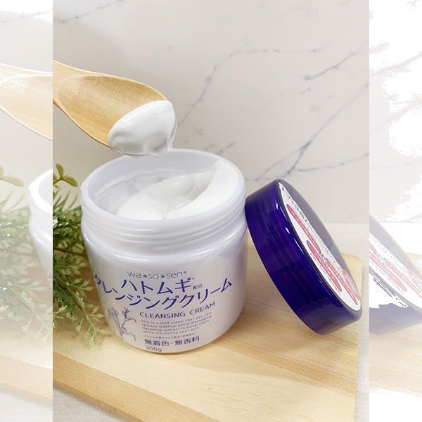 Tẩy trang dạng kem làm sạch da chiết xuất dĩ ý Wasosen Hatomugi Cleansing Cream 300g