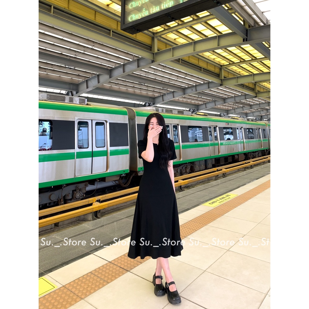 Váy thun cộc tay dáng xòe V744 SUSTORE