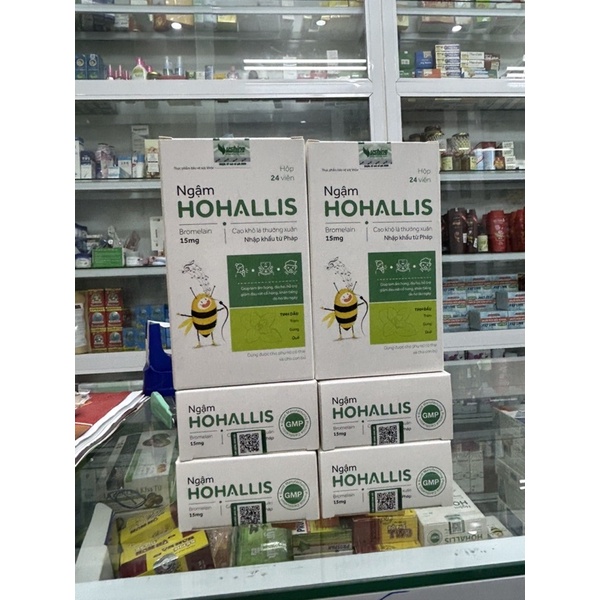 Ngậm họng Hohallis Vshine giúp làm ấm họng dịu ho hỗ trợ giảm đau rát họng