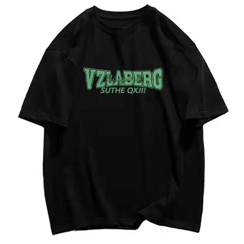 Áo thun ZHELIHANGFEI ngắn tay dáng rộng in chữ tiếng Anh cá tính thời trang dễ phối đồ