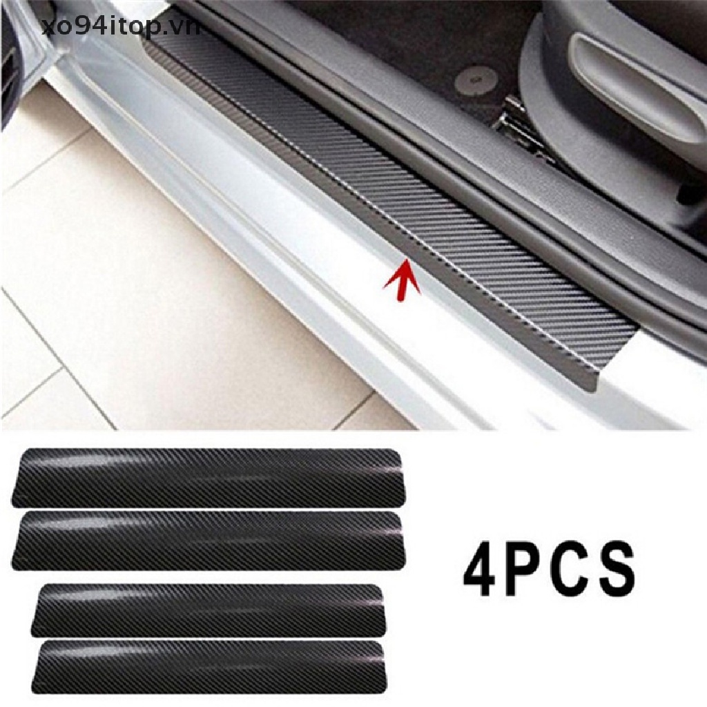 Set 4 Miếng Dán Sợi Carbon 3D Chống Trầy Trang Trí Cửa Xe Hơi