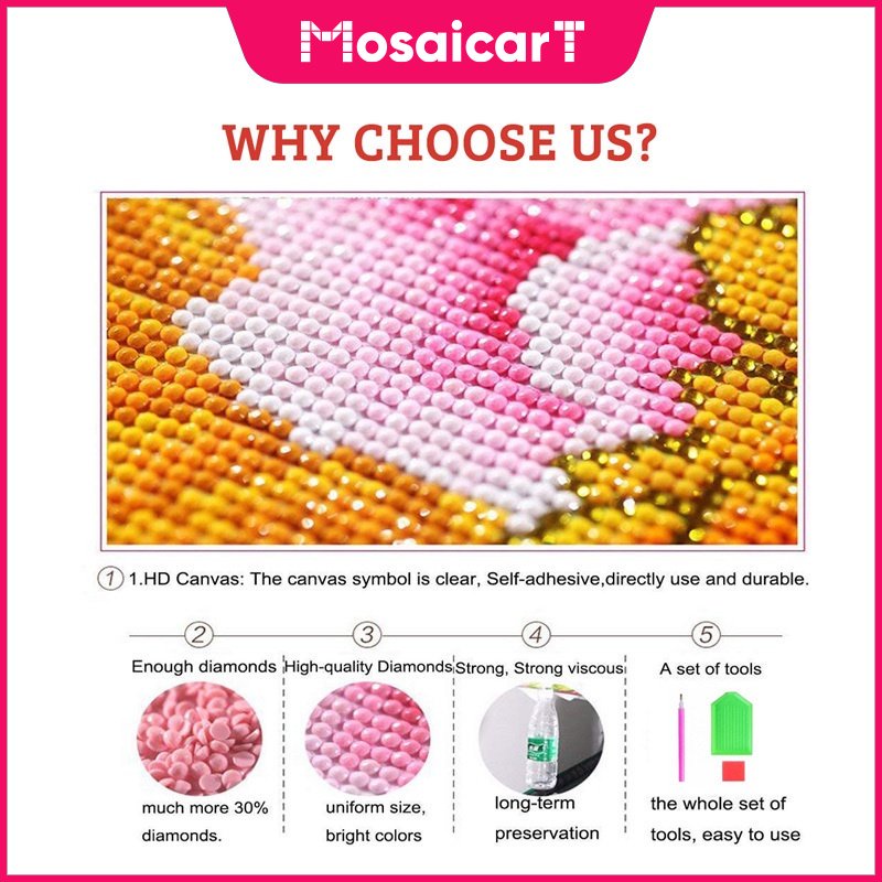 Bộ Tranh Đính Đá 5D DIY Hình Chú Mèo Dễ Thương Kích Thước 30x40cm / 40x50cm