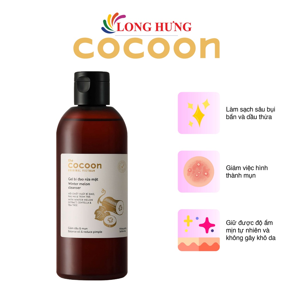 Gel rửa mặt bí đao Cocoon giảm dầu và mụn (140ml/310ml)