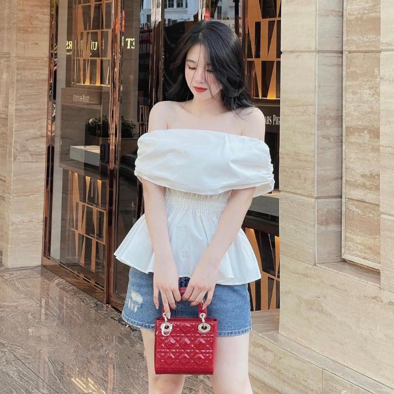 (SẴN) Áo trễ vai chun eo M800