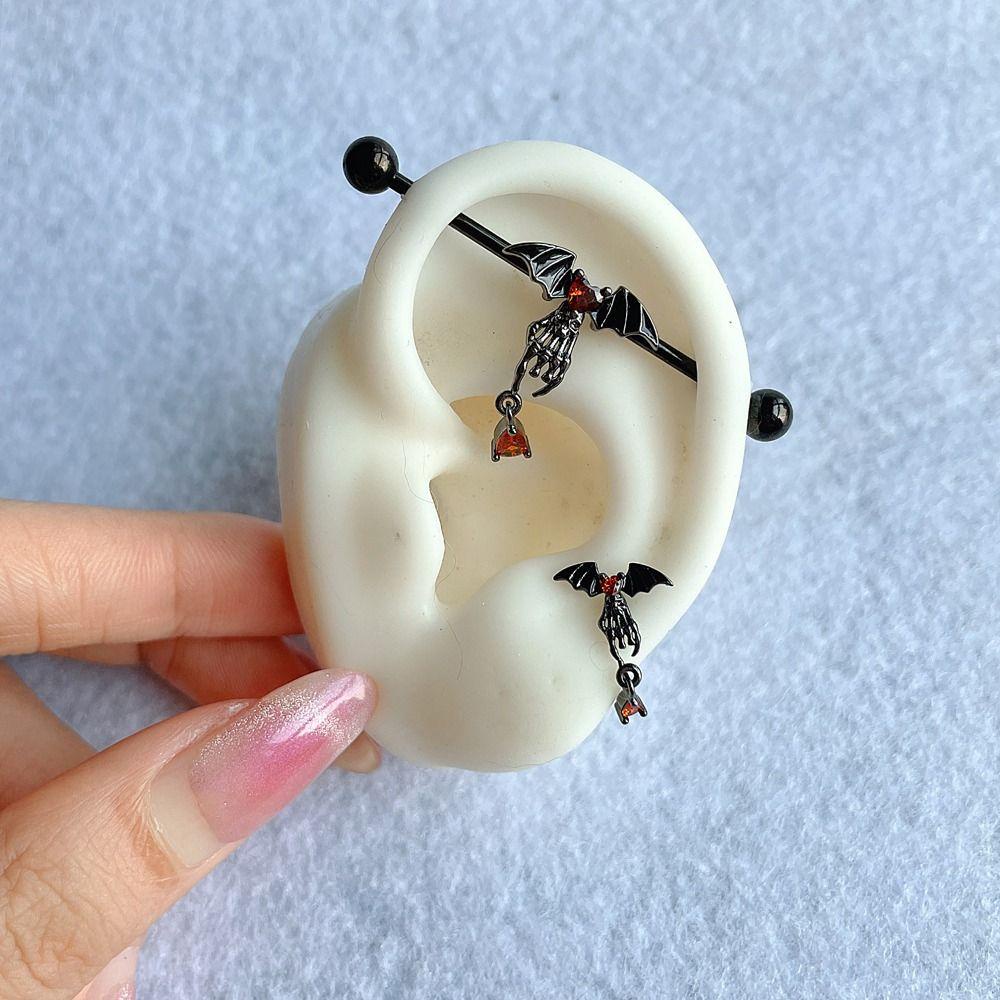 JARRED Khuyên Rốn / Mũi Hình Dơi Bằng Thép Không Gỉ Cá Tính