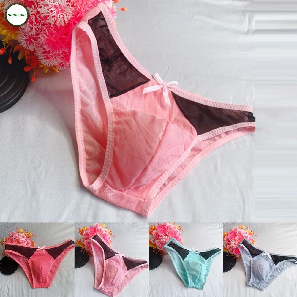 GORGEOUS~Underpants For Men Sissy Ultra-Thin Breathable Comfortable Jacquard Lace