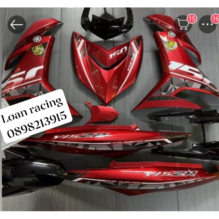 Dàn áo, VỎ NHỰA exciter 150 màu đỏ candy đen hàng zin mới chính hãng Yamaha _ SHOP PHỤ TÙNG HONDA