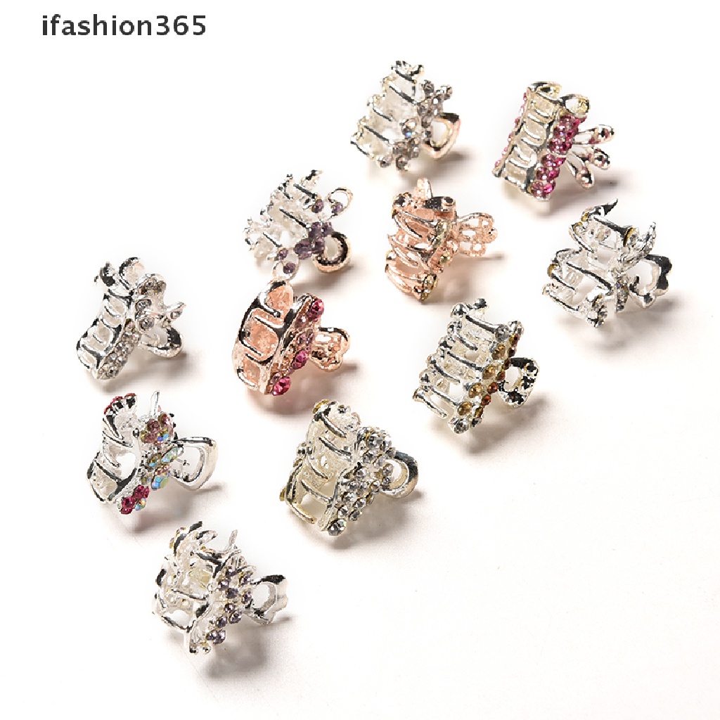 Kẹp Tóc Càng Cua Đính Hoa Pha Lê Mini Thời Trang ifashion365