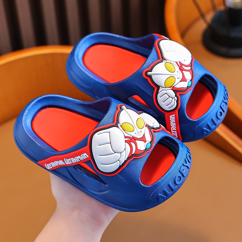 Dép Đi Trong Nhà Chống Trượt Chống Va Chạm In Hình Ultraman Thời Trang Mùa Hè Cho Bé Trai