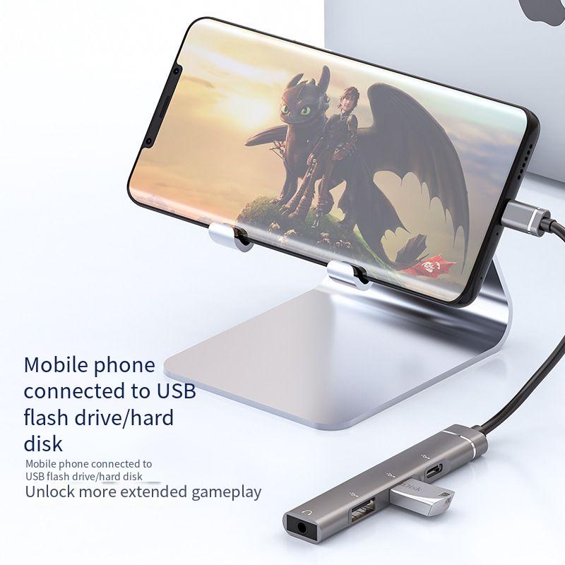 Bộ Chia Cổng type-c Sang Cổng USB Và Tai Nghe 3.5mm Tiện Dụng