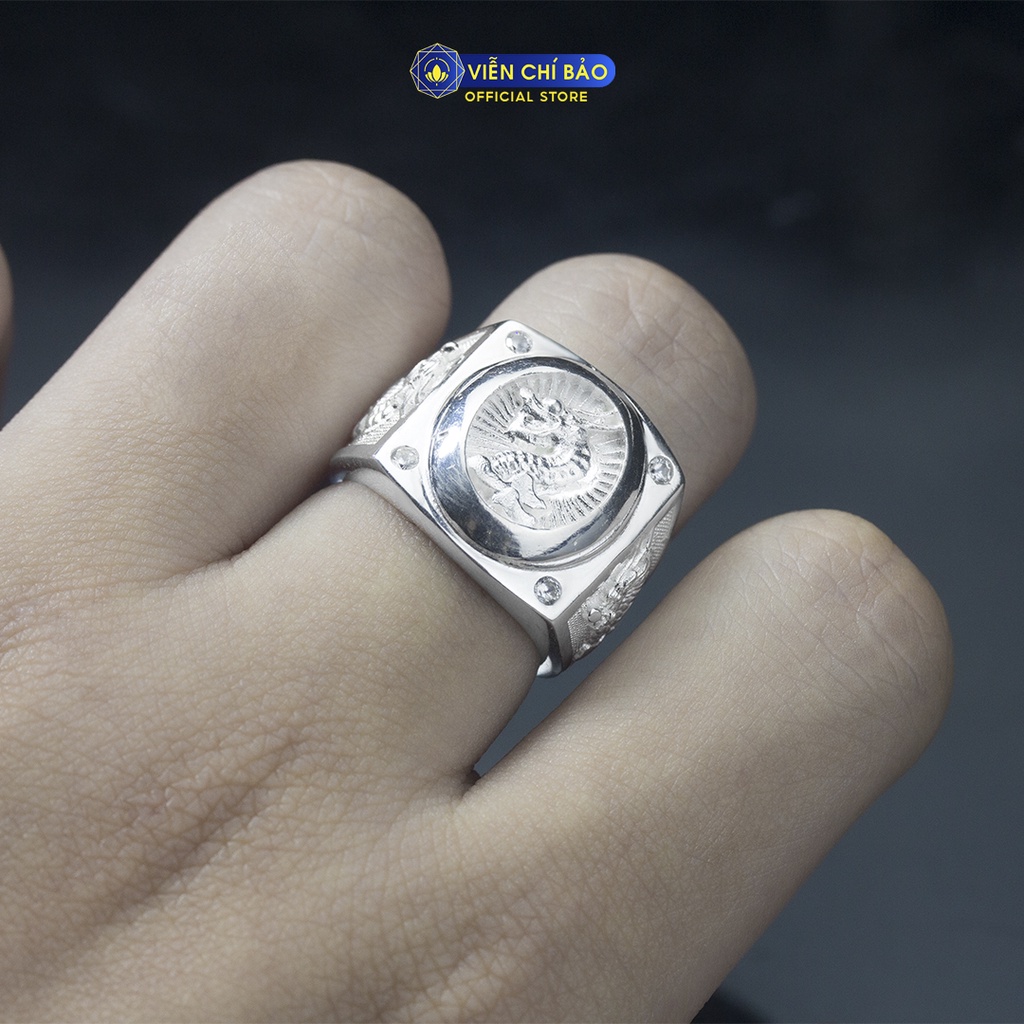 Nhẫn bạc nam rồng chất liệu bạc Ý thời trang phụ kiện trang sức Viễn Chí Bảo N300822